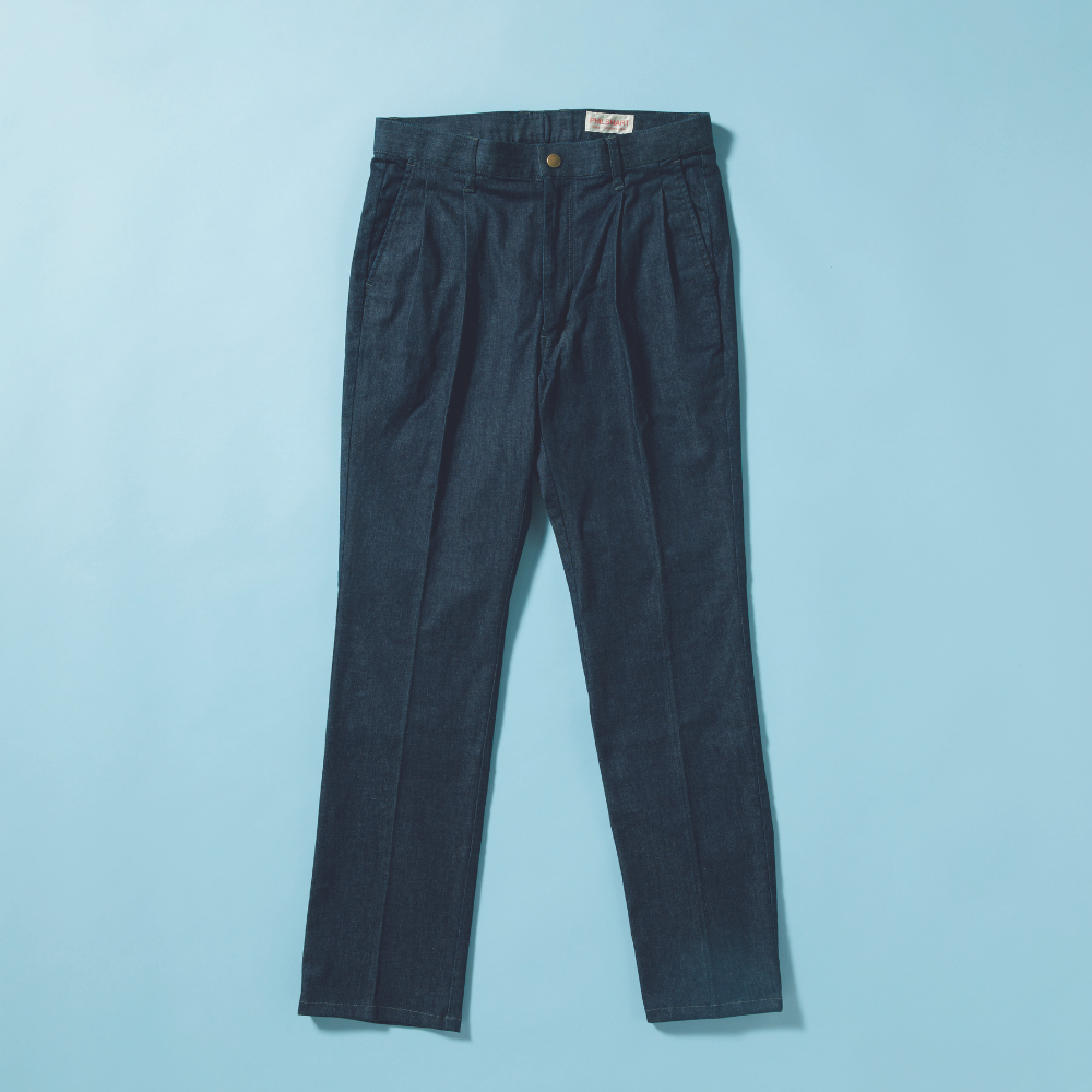 綿麻ストレッチデニムツータックパンツ(日・ジーンズ企画工房ヤスダ)【受注】