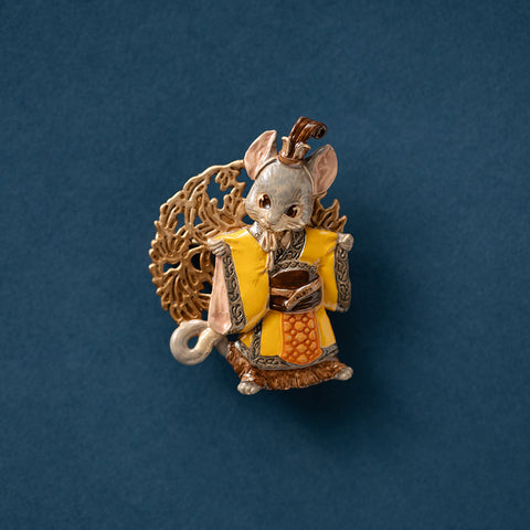 「十二国記」ブローチ<楽俊・二>(帯留め金具付き)