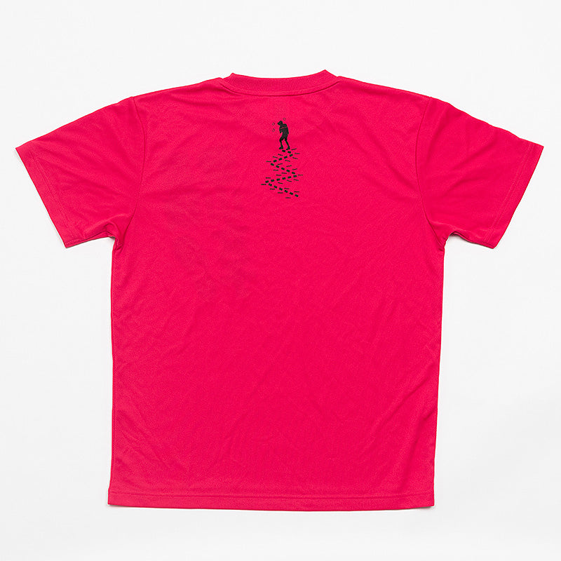 『山と食欲と私』Tシャツ<単独登山女子:ホットピンク>