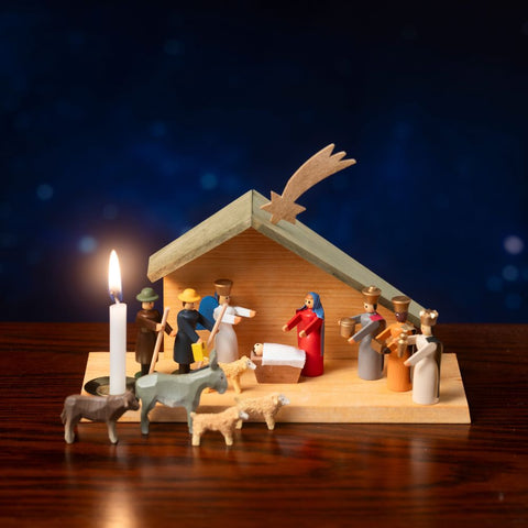 【734】木彫り聖誕キャンドルスタンド（独・ヴォルフガング・ヴェルナー工房）（週刊新潮紹介）