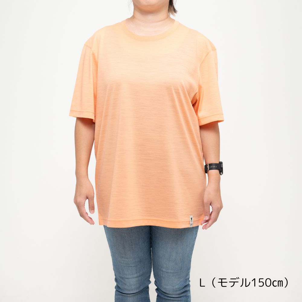 ［SN］×『山と食欲と私』高機能メリノウール50Tシャツ～AYUSORA～（朝焼ピーチファズ）