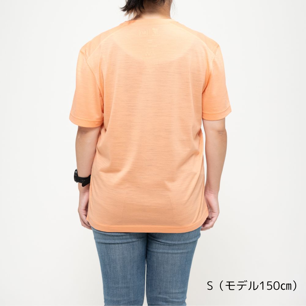 ［SN］×『山と食欲と私』高機能メリノウール50Tシャツ～AYUSORA～（朝焼ピーチファズ）